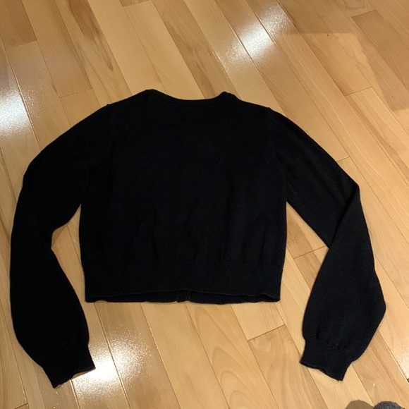 Black Children’s Place Button Up Cropped Knit Cardigan with Fake Pearls -size 14 - Picture 11 of 14